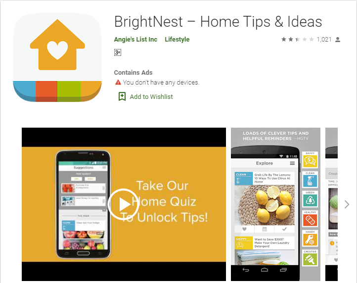 brightnest mobile application